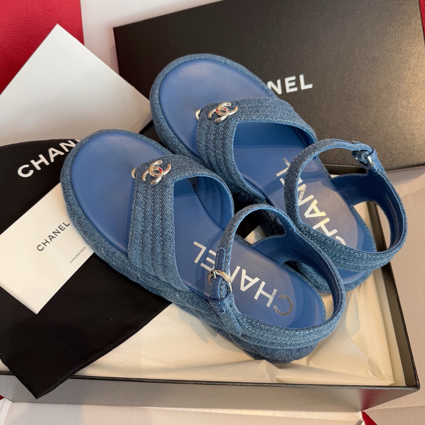 CHANEL 데님 샌들