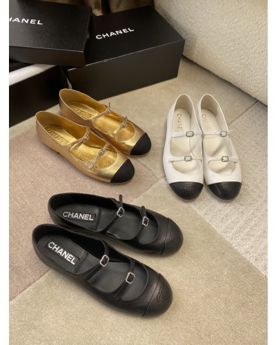CHANEL 더블스트랩 발레리나 슈즈