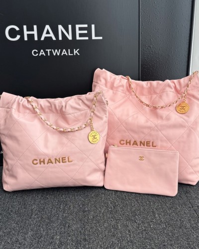 Ch 22bag 사쿠라 핑크골드 미디움