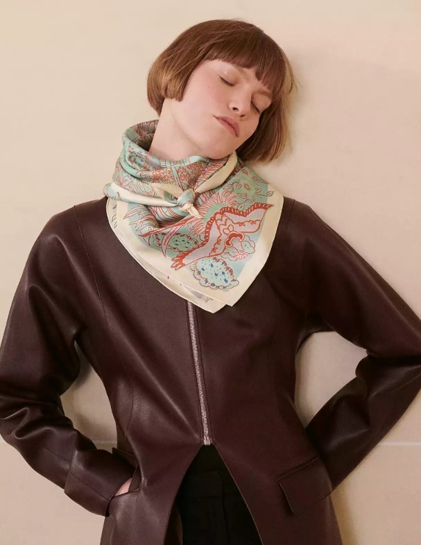 [HERMES] Mille Feuilles de Soie 더블 페이스 스카프 90