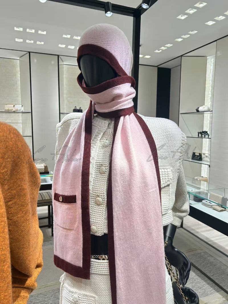 CHANEL 샤넬 캐시미어 후드 머플러