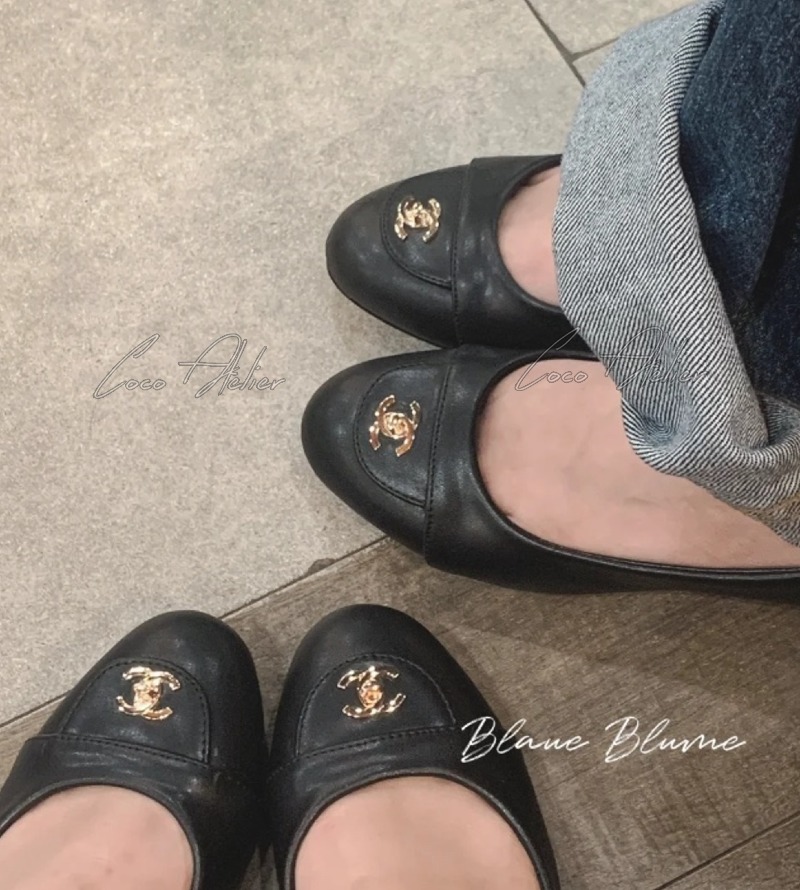 CHANEL 샤넬 cc 로고 플랫