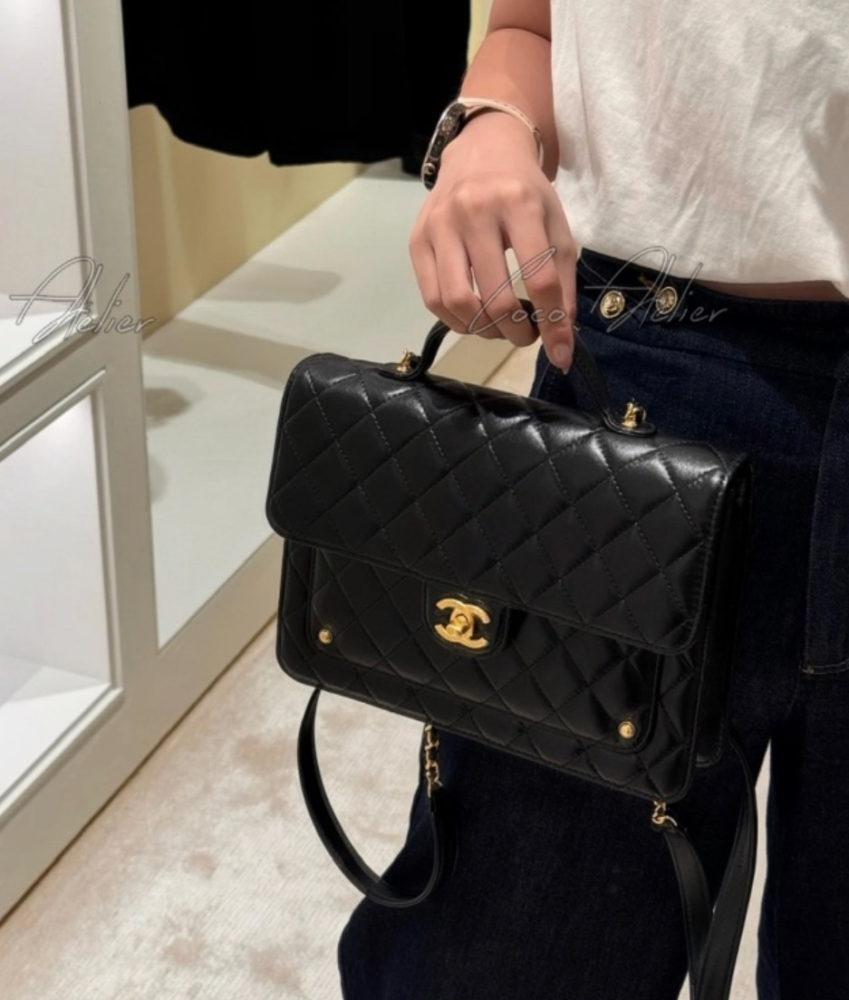 CHANEL 샤넬 탑 핸들 백팩