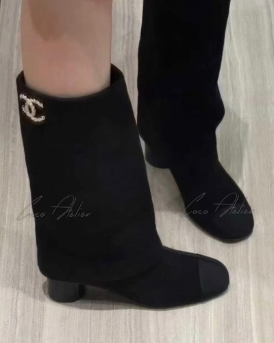 CHANEL 샤넬 cc스웨이드 부츠