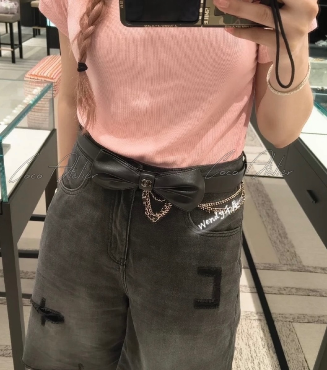 CHANEL 샤넬 리본 체인 벨트