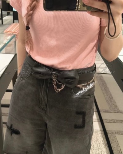 CHANEL 샤넬 리본 체인 벨트