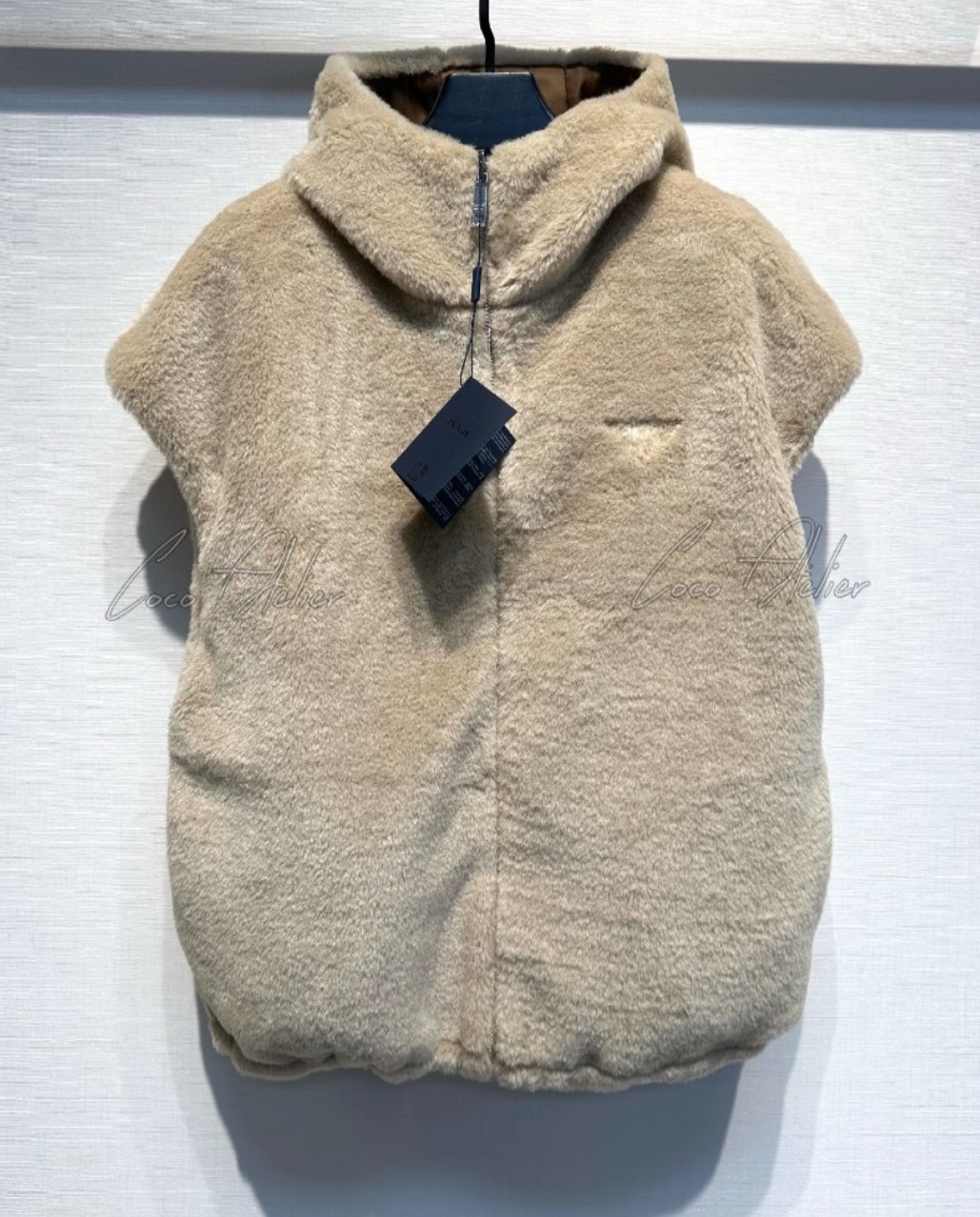 PRADA 프라다 양모 후드 베스트 자켓