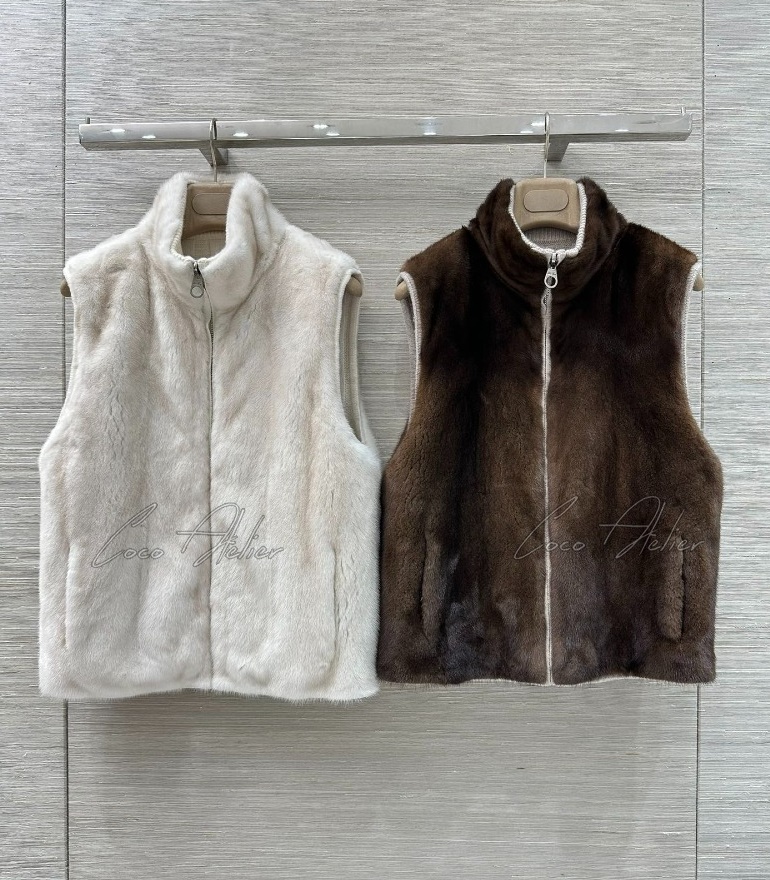 Loro Piana 로로피아나 꽈베기니트 리버시블 밍크 베스트 (+2color)