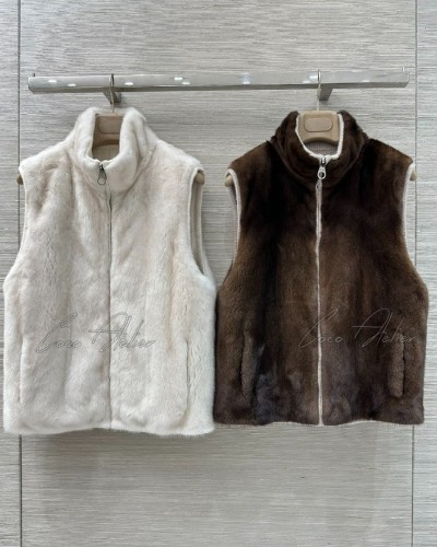 Loro Piana 로로피아나 꽈베기니트 리버시블 밍크 베스트 (+2color)