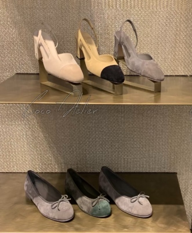 CHANEL 샤넬 투톤 스웨이드 슬링백 & 플랫