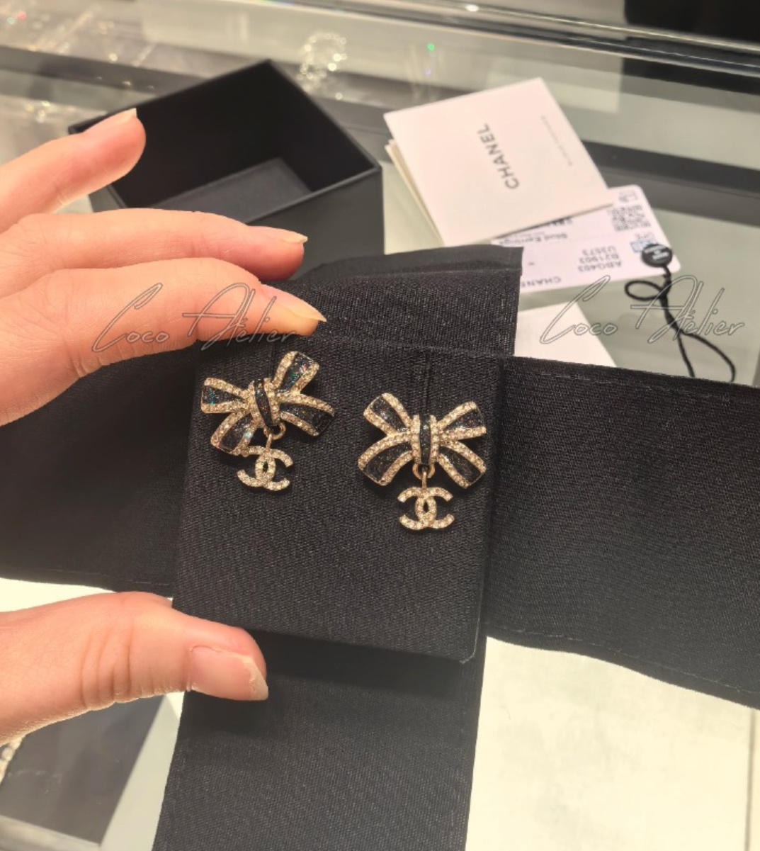 CHANEL 샤넬 리본 귀걸이