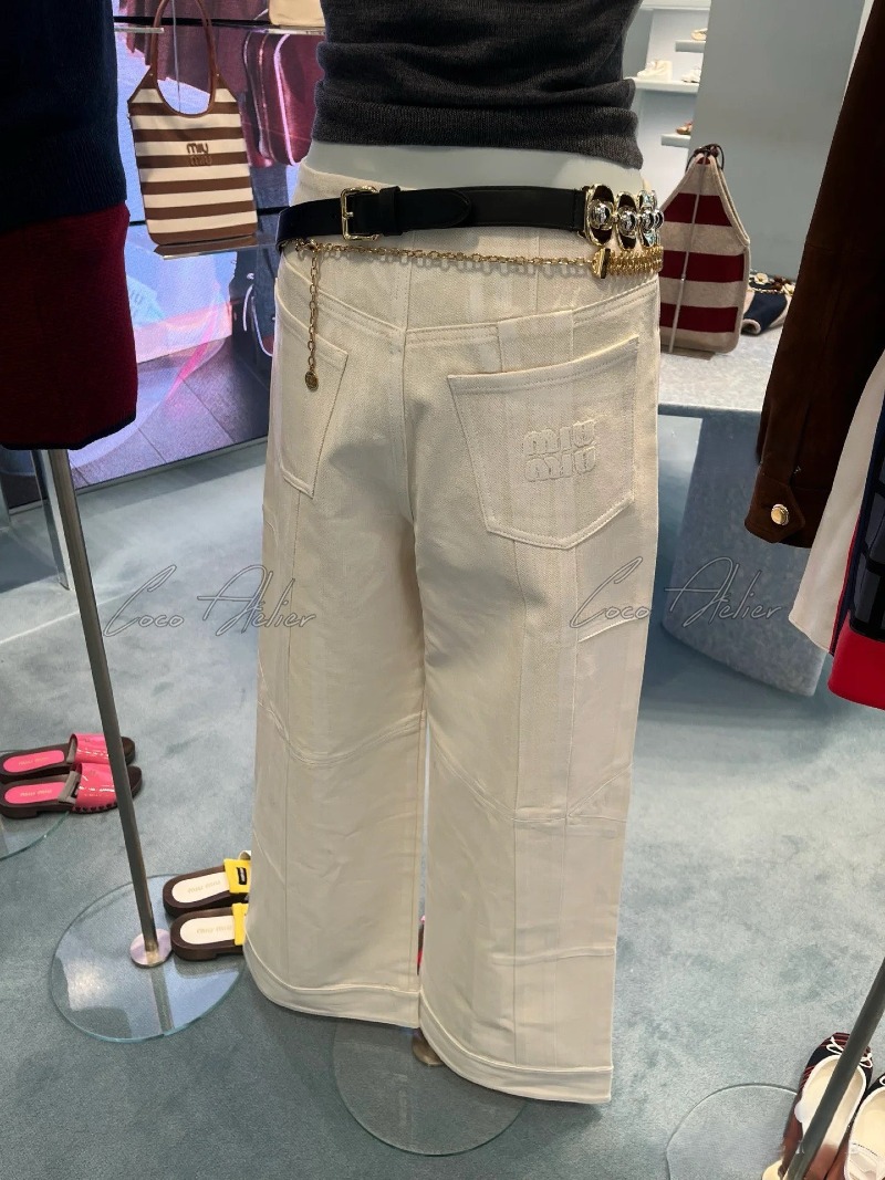 Miumiu 미우미우 로고 팬츠