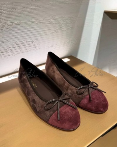 CHANEL 샤넬 투톤 스웨이드 플랫