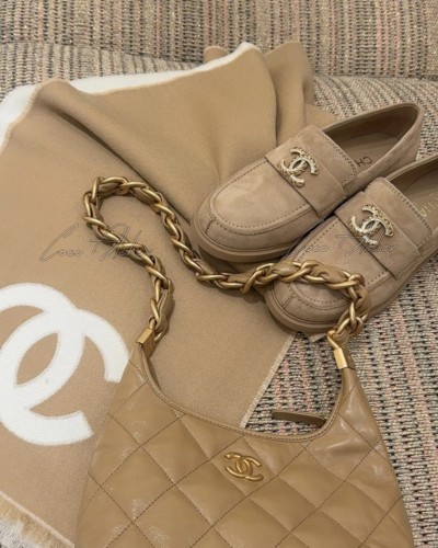 CHANEL 샤넬 cc 스웨이드 로퍼