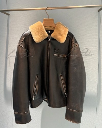 Miumiu 미우미우 퍼 가죽 자켓