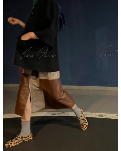 Alaia 알라이아 레오파드 발레리나 샌들