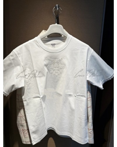 HERMES 에르메스 레이스 반팔 티셔츠