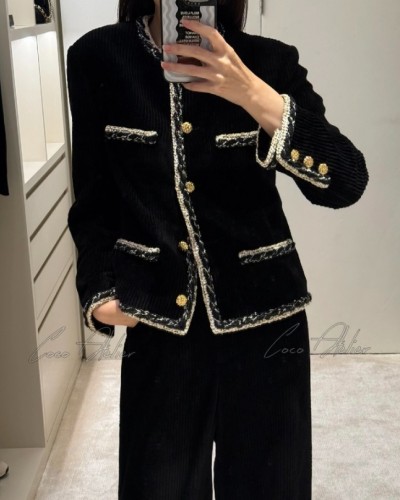 Chanel 샤넬 코듀로이 트위드 트리밍 자켓 & 팬츠