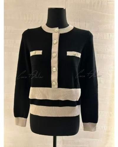 CHANEL 샤넬 배색 가디건