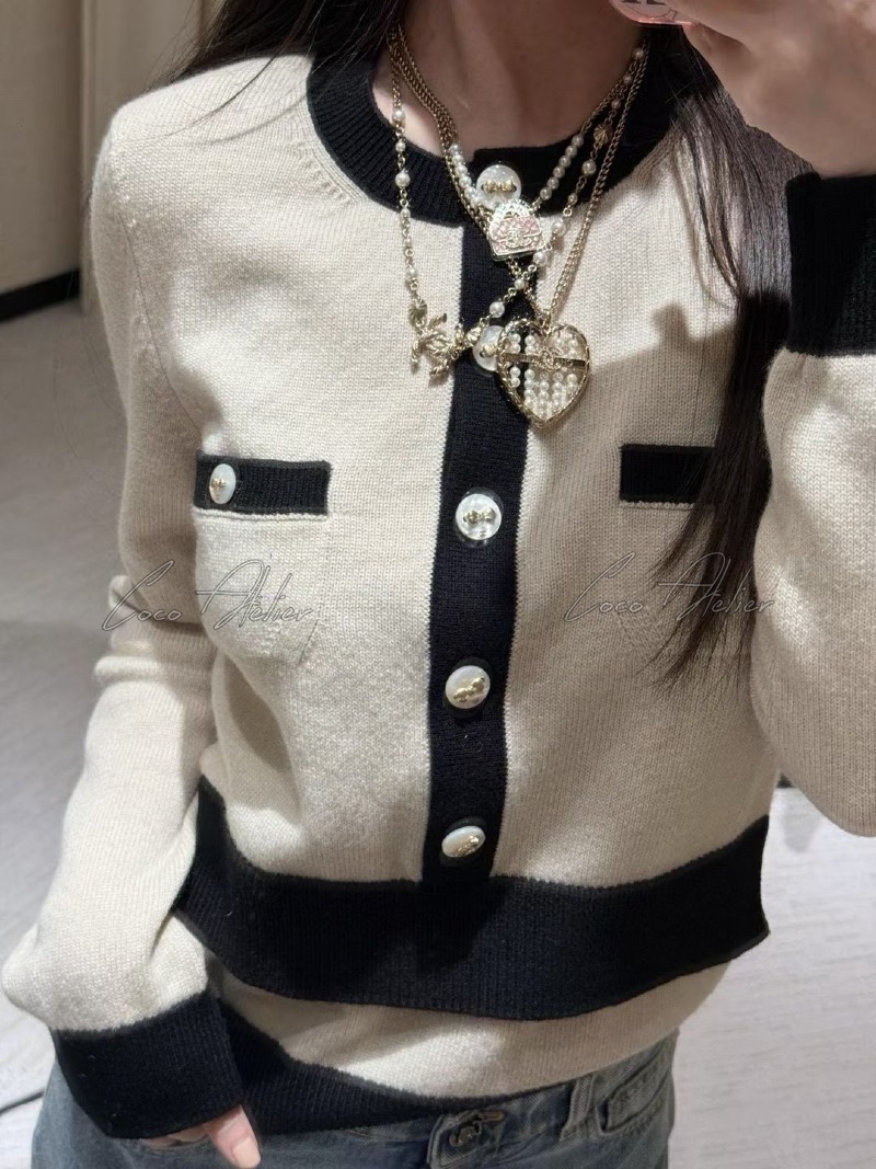 CHANEL 샤넬 배색 가디건