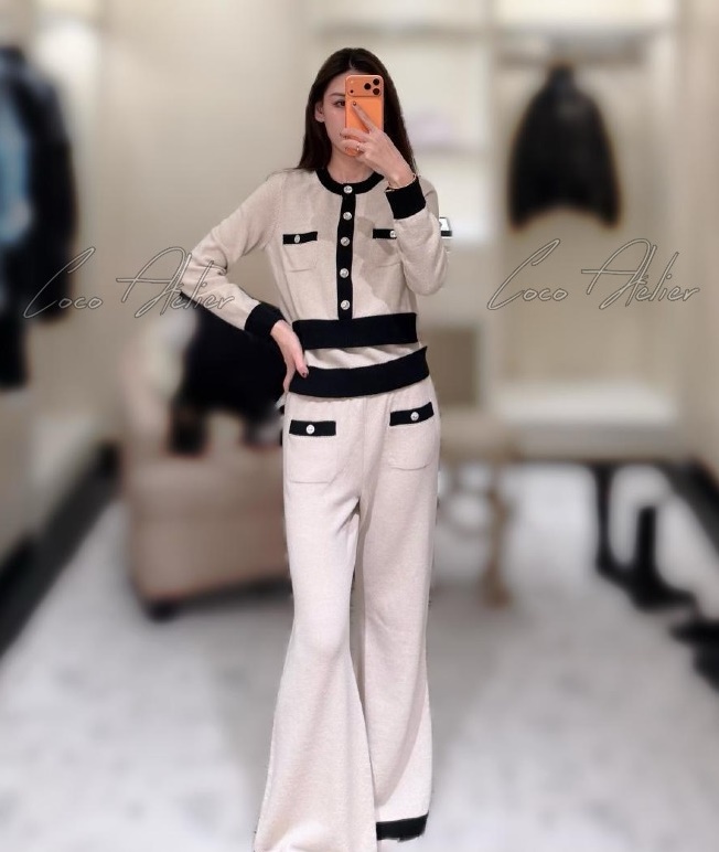 Chanel 샤넬 배색 니트 스커트&팬츠 (+2color)