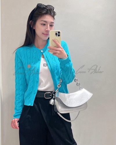 LOEWE 로에베 애너그램 꽈배기 가디건