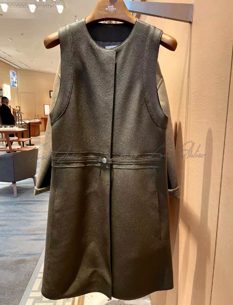 HERMES 에르메스 레더 베스트 자켓