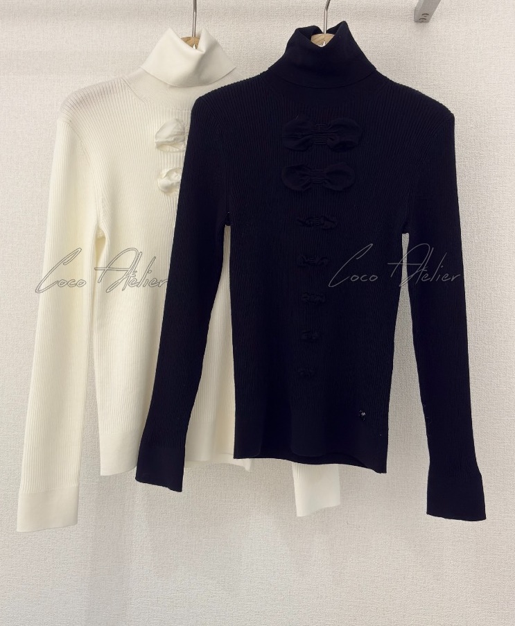 CHANEL 샤넬 리본 폴라 니트