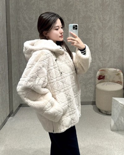 Dior 디올 까나쥬 후드퍼 무스탕 자켓