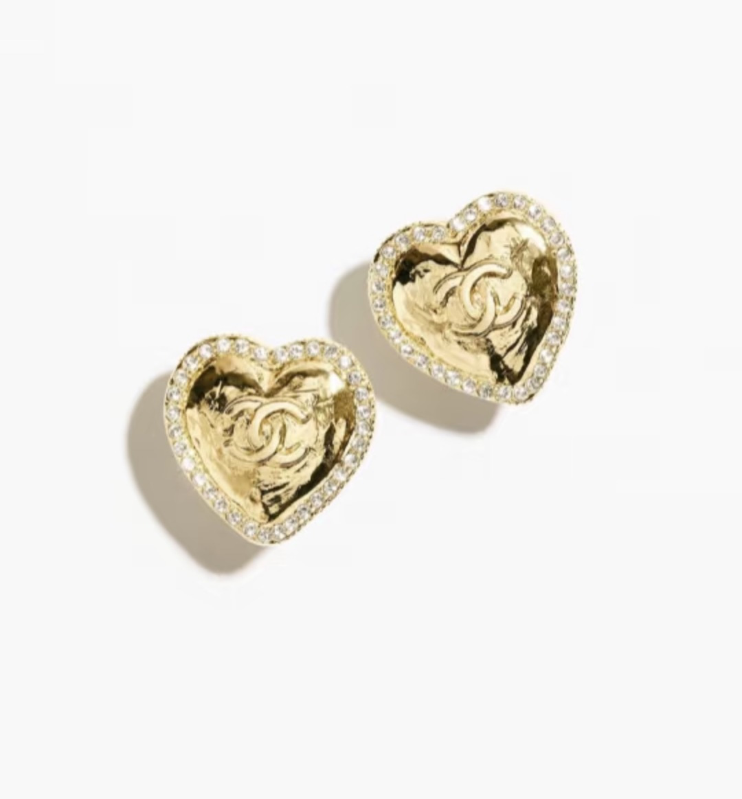Heart gold earrings