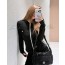Knitwear hooded zip-up
