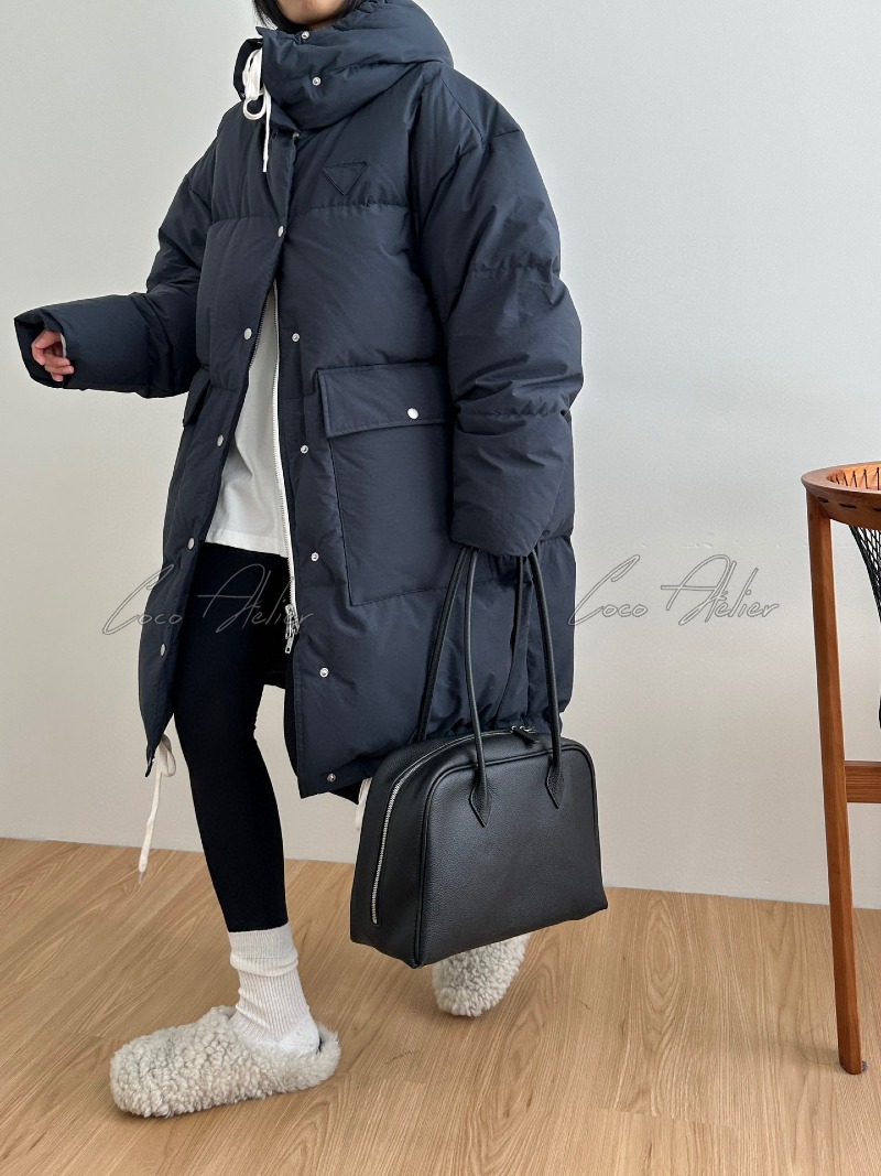 hood Long padded coat