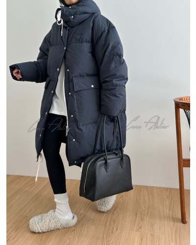hood Long padded coat