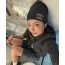 Grey cashmere beanie
