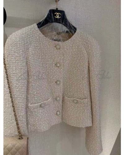 beige tweed jacket