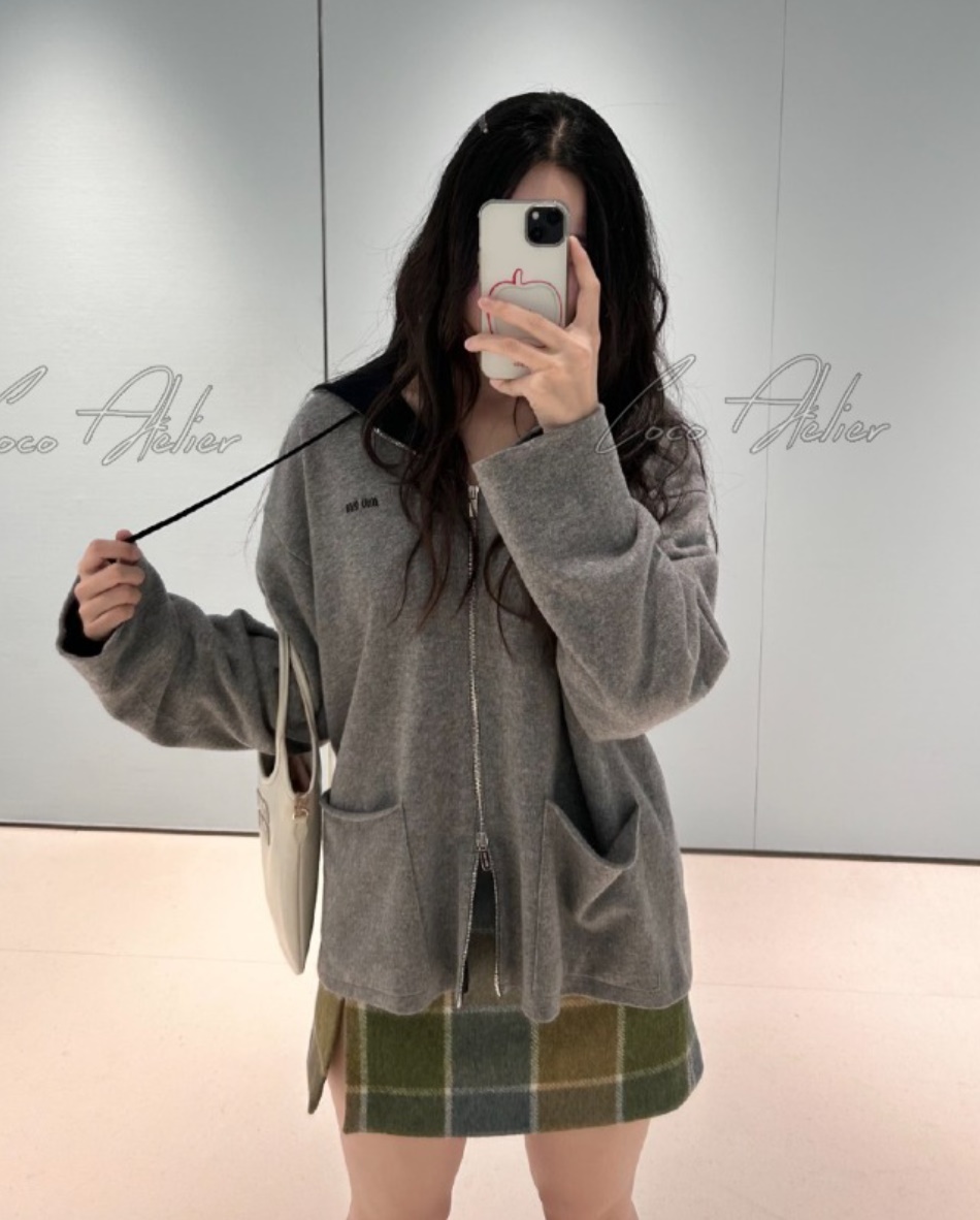 Knit Hood Zip-Up