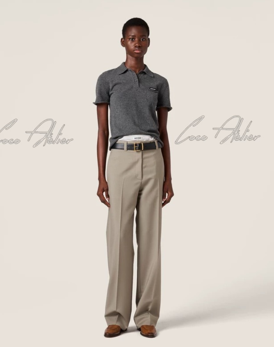 Cashmere short-sleeved pk knit