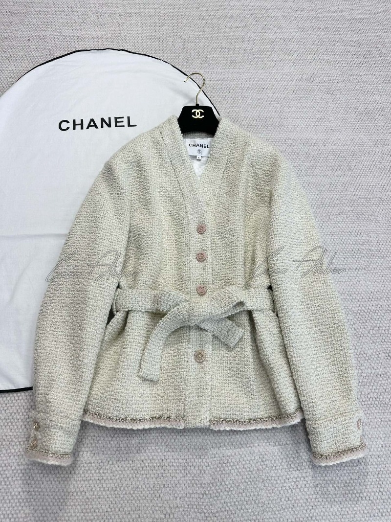 tweed belt jacket