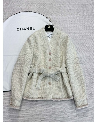tweed belt jacket
