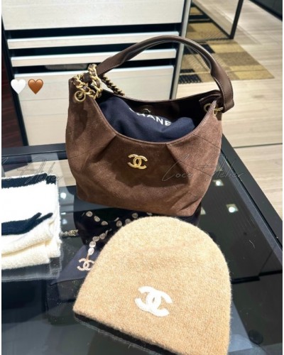 Suede hobo bag