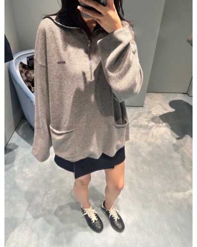knit zip-up