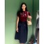 Navy knit skirt
