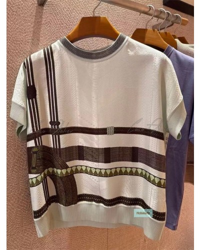 mint short-sleeved knitwear