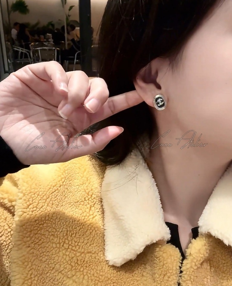 black cc earrings