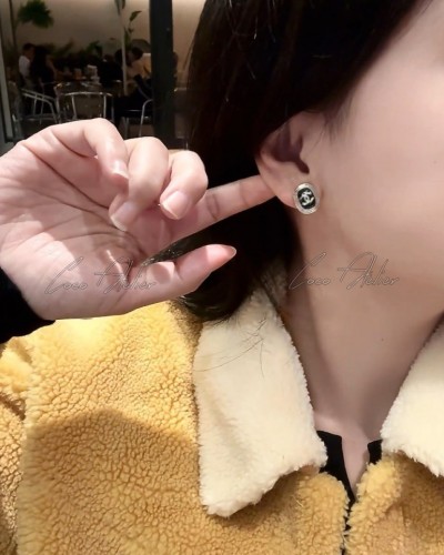 black cc earrings