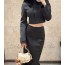 Mink fur trimming jacket
