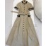 cotton short-sleeve long dress