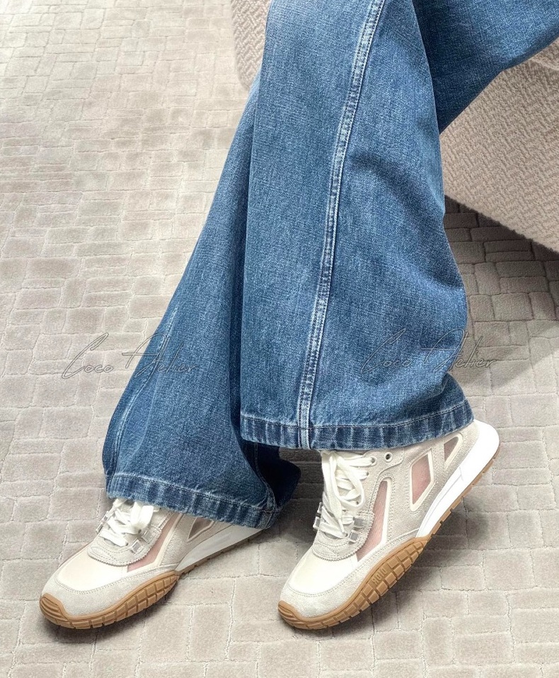 Suede mesh sneakers