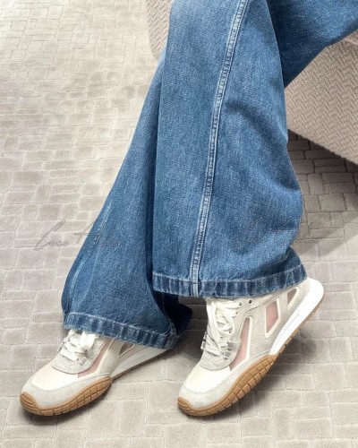Suede mesh sneakers