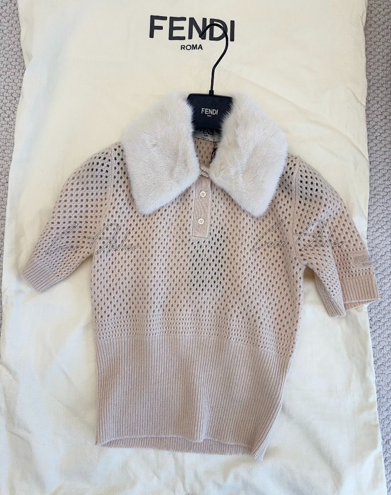Mink trimming knit